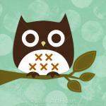 16r Retro Owl Sitting On B..