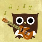 80r Retro Owl With Bass Gu..